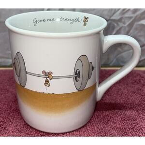 Hallmark Rim Shots Vintage 1985 Coffee Mug Tea Cup Give Me Strength Mouse Weight